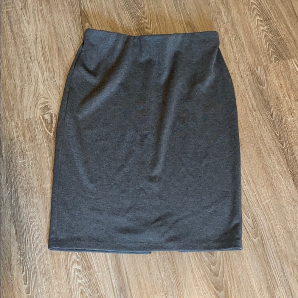 Grey Comfortable Wash and Wear Pencil Skirt